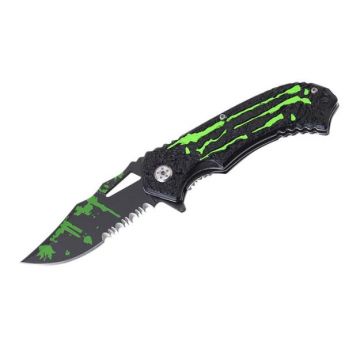 Fantasy Design Assist Knife 4.5" Closed Green Handle